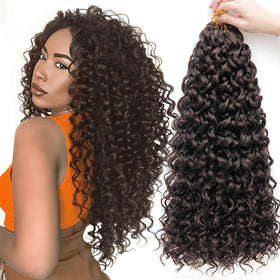 YXCHERISHAIR Curly Crochet Hair 8 packs 18inch Gogo Curl front view