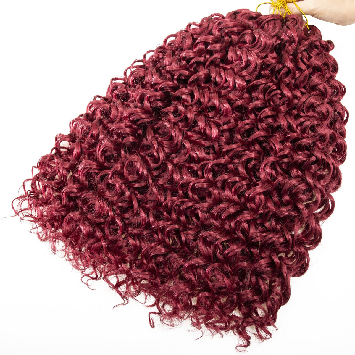 YXCHERISHAIR Curly Crochet Hair 8 Packs Red 18inch lifestyle scene