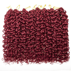 YXCHERISHAIR Curly Crochet Hair 8 Packs Red 18inch packaging