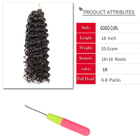 YXCHERISHAIR Curly Crochet Hair 8 packs with packaging details