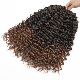 YXCHERISHAIR Curly Crochet Hair displayed with accessories
