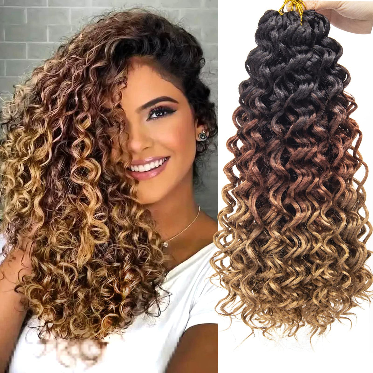 YXCHERISHAIR Curly Crochet Hair GoGo Curl 14inch front view