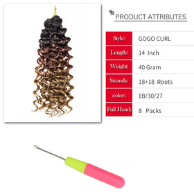 YXCHERISHAIR Curly Crochet Hair GoGo Curl 14inch in various colours