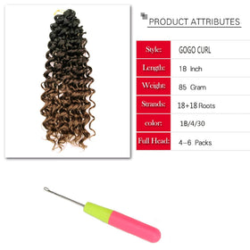YXCHERISHAIR Curly Crochet Hair GoGo Curl 18 Inch close-up of curls
