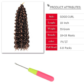 YXCHERISHAIR Curly Crochet Hair GoGo Curl 18 Inch close-up of curls