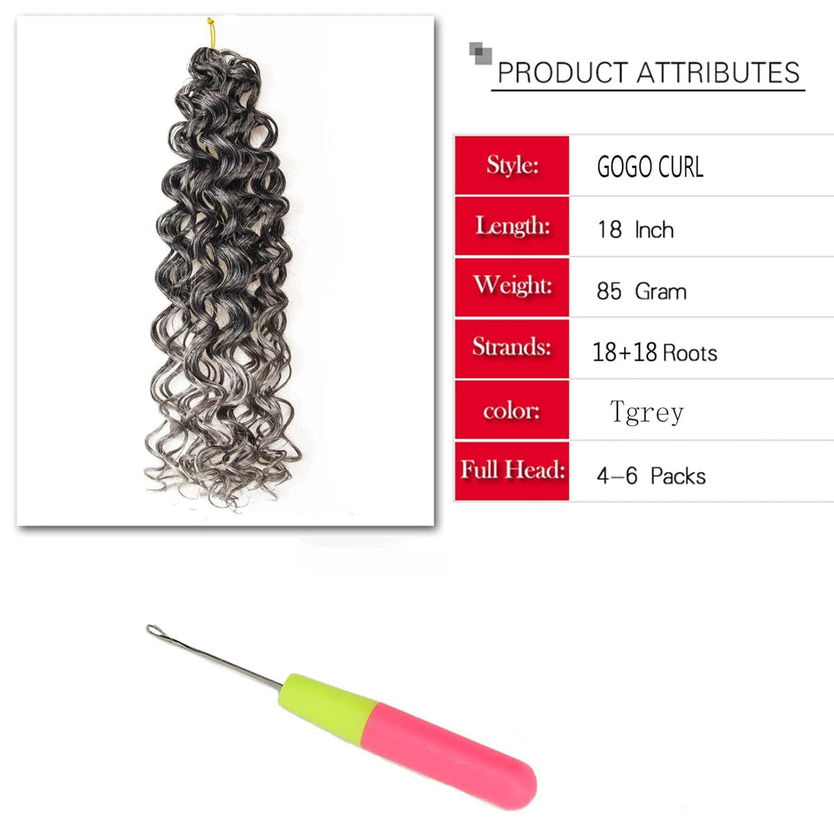 YXCHERISHAIR Curly Crochet Hair GoGo Curl 18 Inch close-up of curls