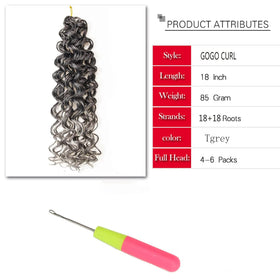 YXCHERISHAIR Curly Crochet Hair GoGo Curl 18 Inch close-up of curls