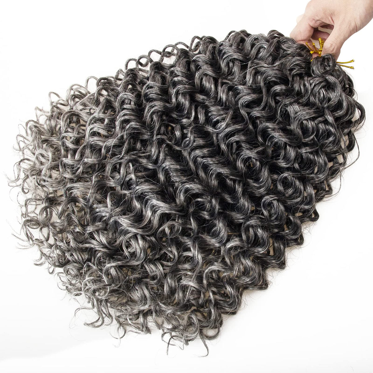 YXCHERISHAIR Curly Crochet Hair GoGo Curl 18 Inch displayed with accessories