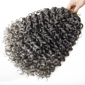 YXCHERISHAIR Curly Crochet Hair GoGo Curl 18 Inch displayed with accessories
