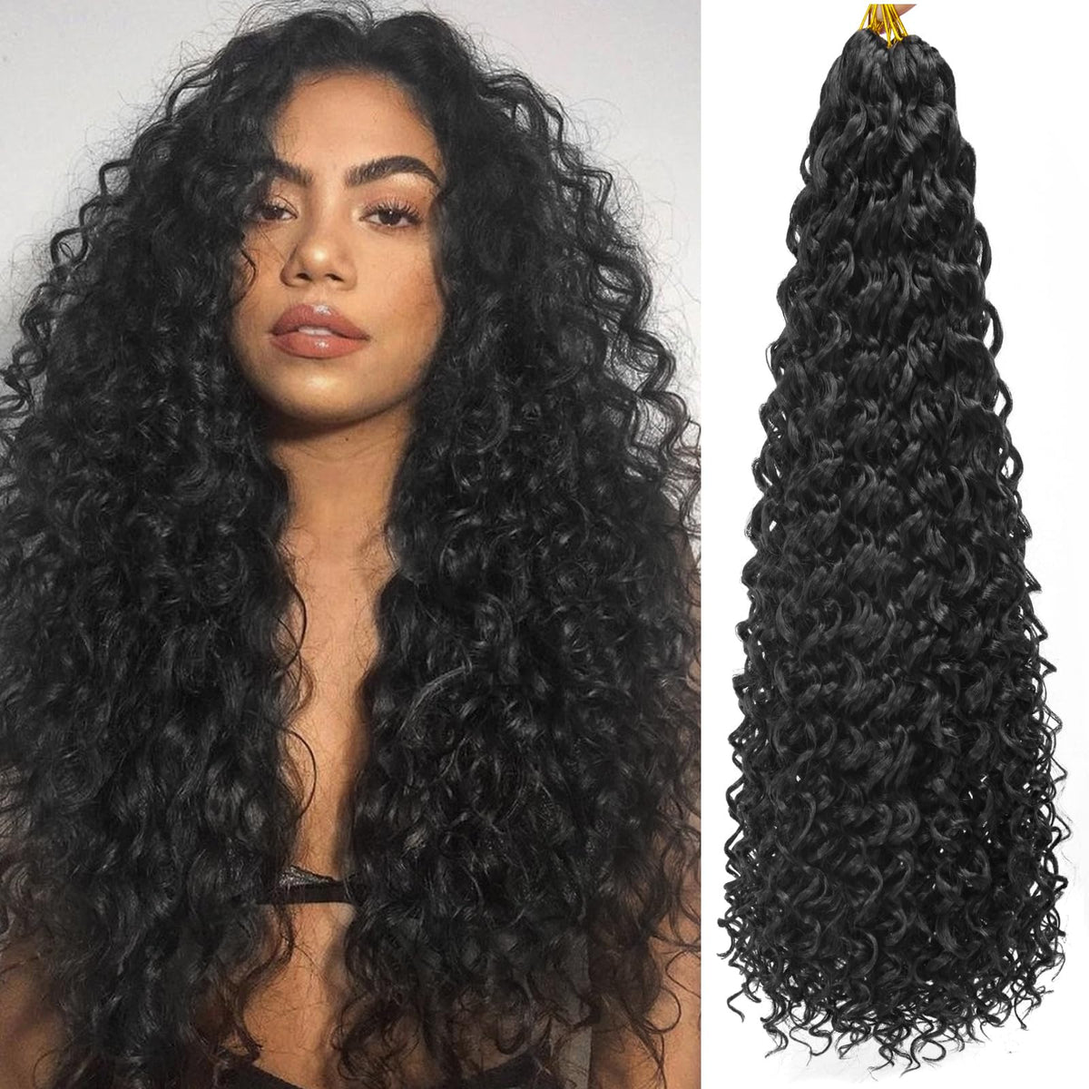 YXCHERISHAIR Curly Crochet Hair GoGo Curl 28 Inch front view