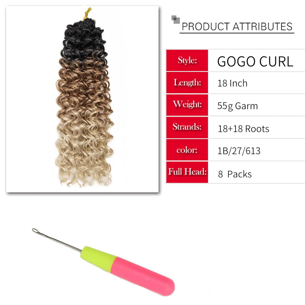 YXCHERISHAIR Curly Crochet Hair GoGo Curl texture close-up