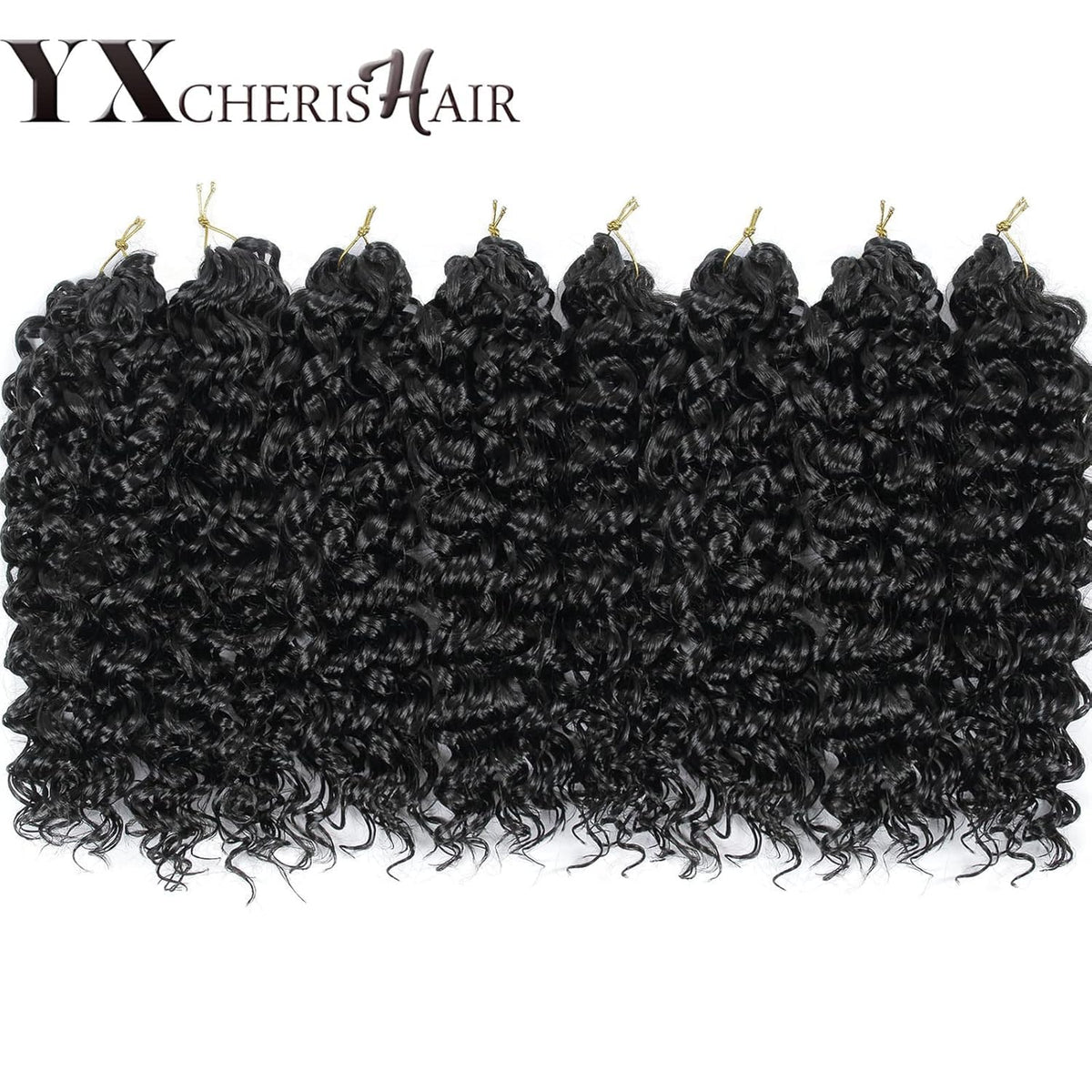 YXCHERISHAIR Curly Crochet Hair packaging with 8 packs
