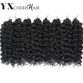 YXCHERISHAIR Curly Crochet Hair packaging with 8 packs