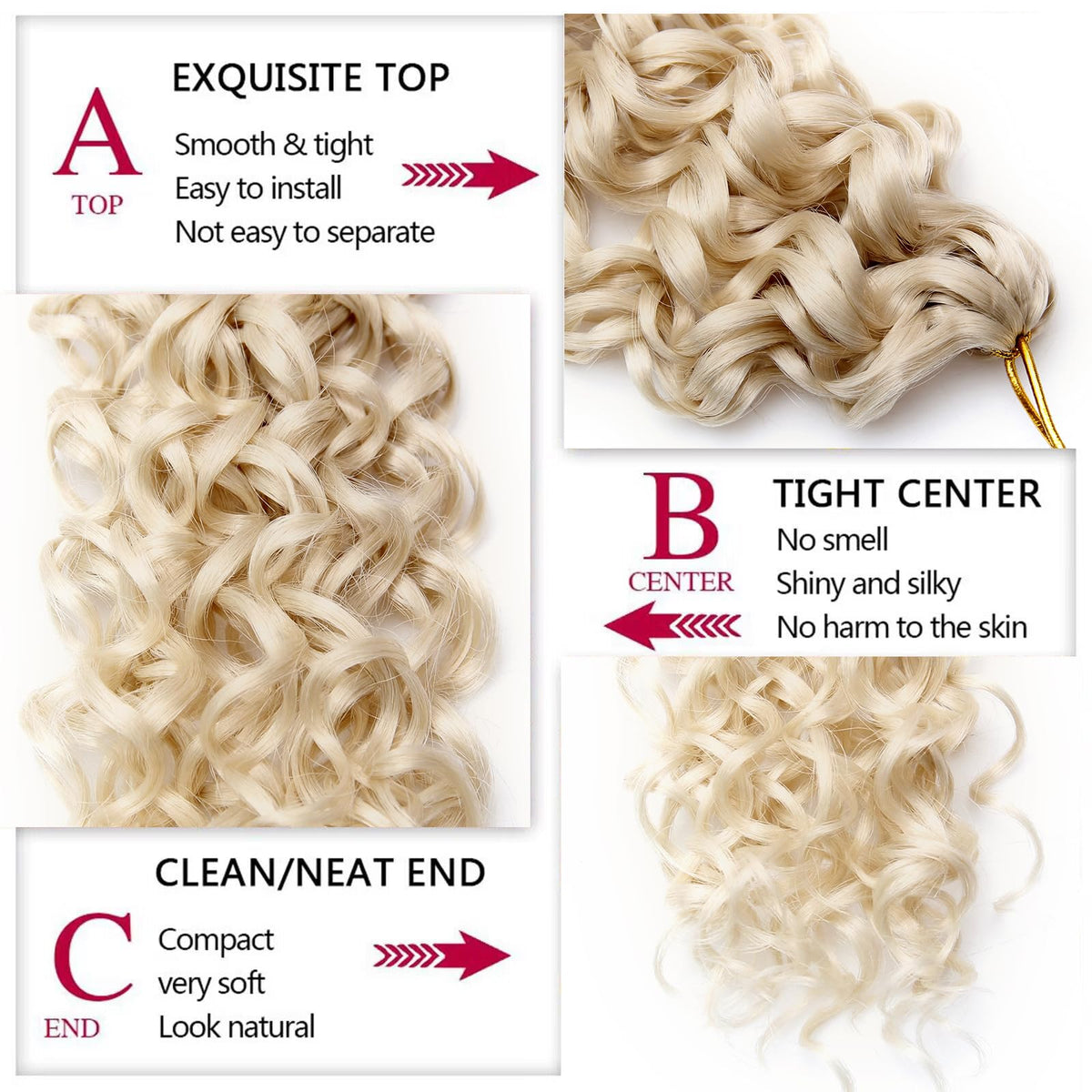 YXCHERISHAIR Curly Crochet Hair styled on a mannequin