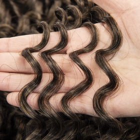YXCHERISHAIR curly crochet hair styled on model