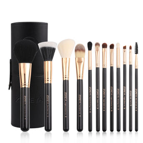 Z'OREYA 12-Piece Travel Makeup Brush Set with black holder