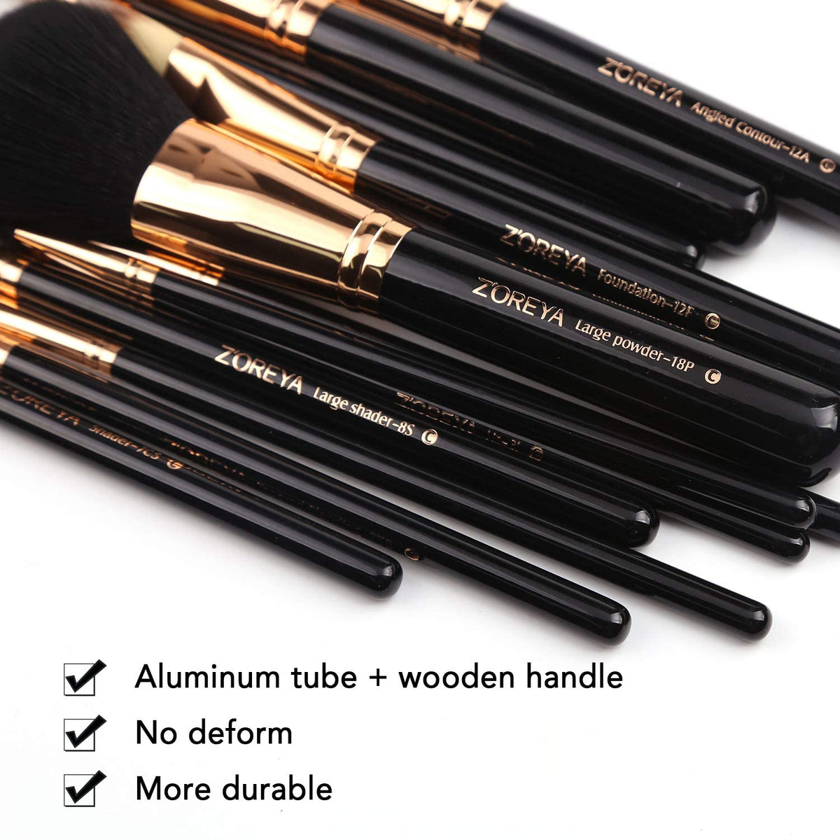 Z'OREYA makeup brush set in travel case