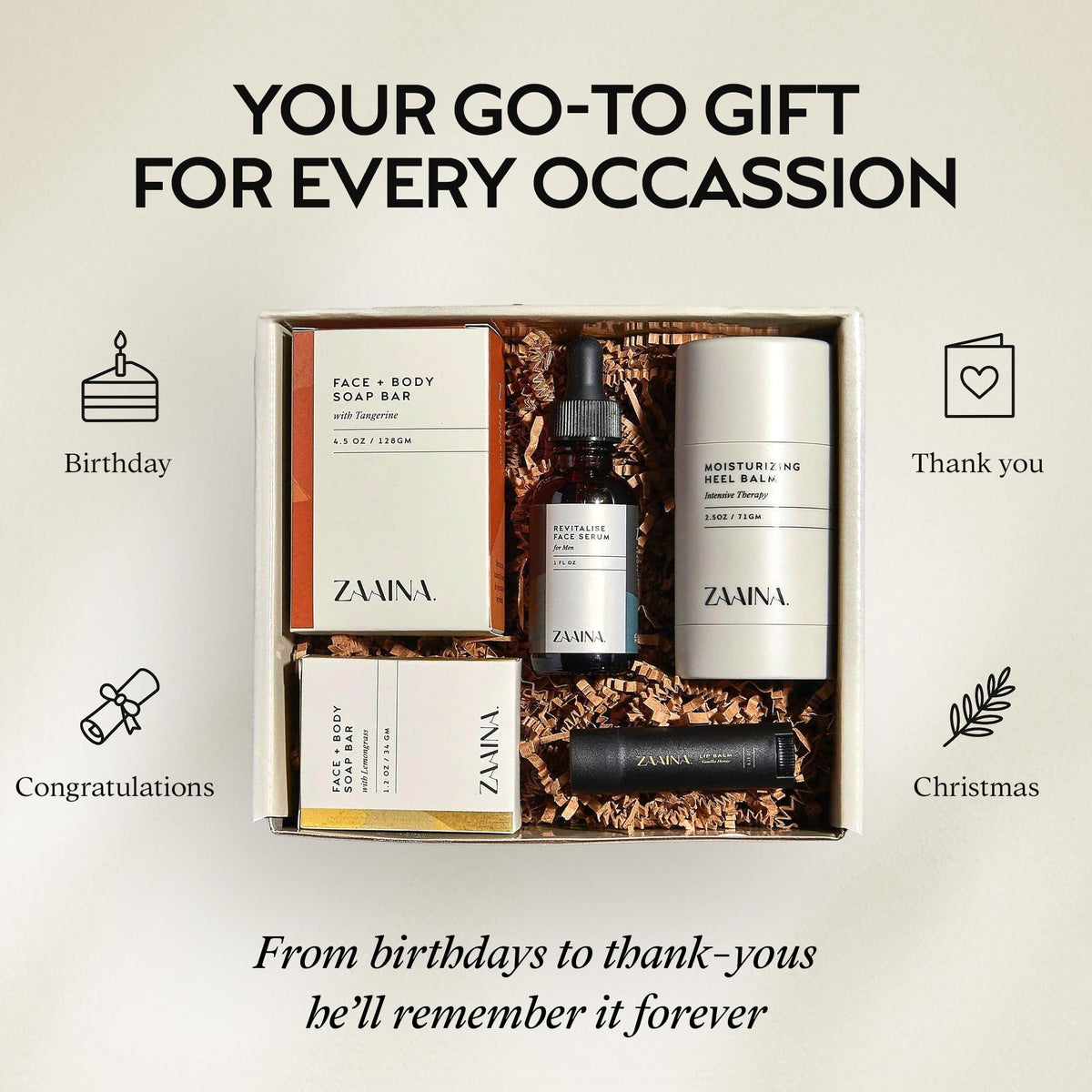 ZAAINA Men’s Spa Gift Set tangerine soap