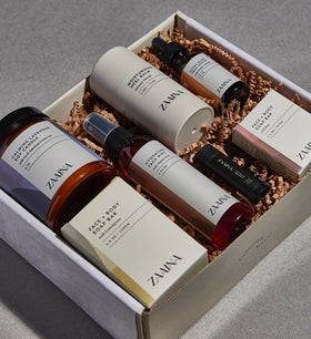 ZAAINA spa products arranged for a relaxing atmosphere