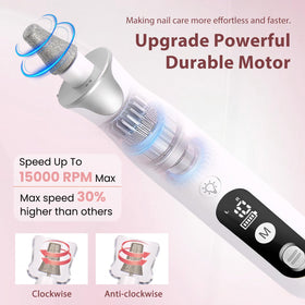 ZABOUL Electric Nail Drill Kit ergonomic handle close-up