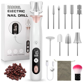 ZABOUL Electric Nail Drill Kit front view with accessories