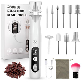 ZABOUL Electric Nail Drill Kit silver model front view