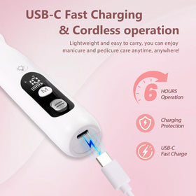 ZABOUL Electric Nail Drill Kit USB-C charging cable