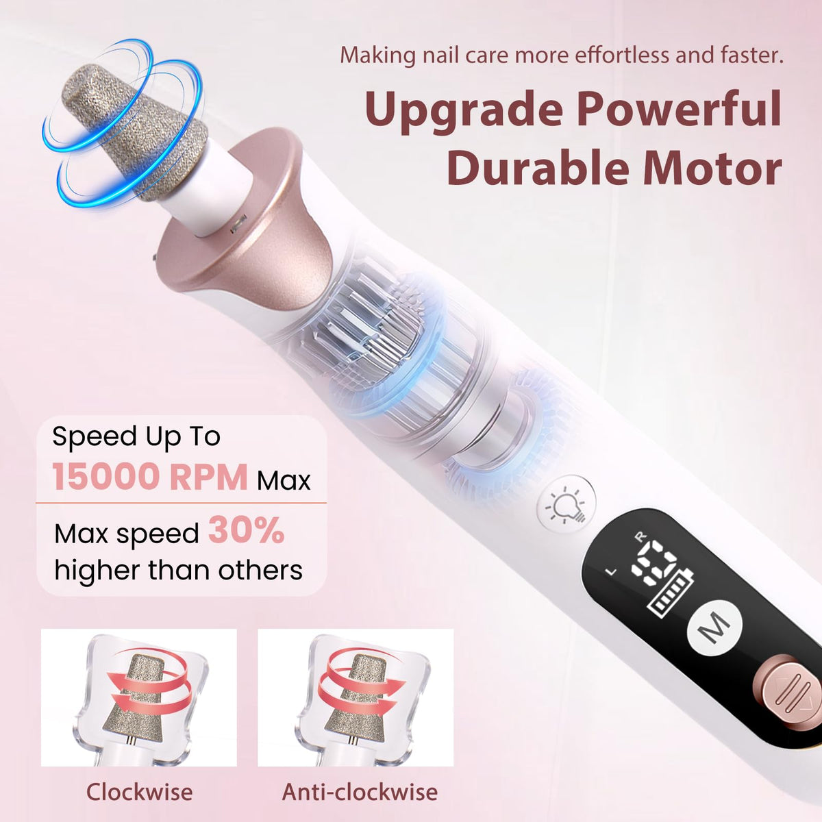ZABOUL Electric Nail Drill Kit with 10 specialised bits