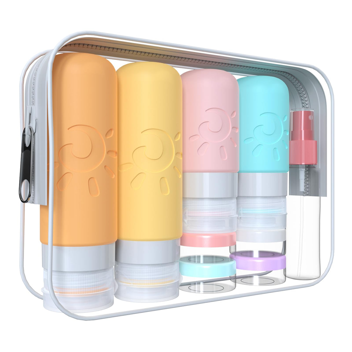 Zafit 18 Pack Travel Bottles Set including various containers and accessories