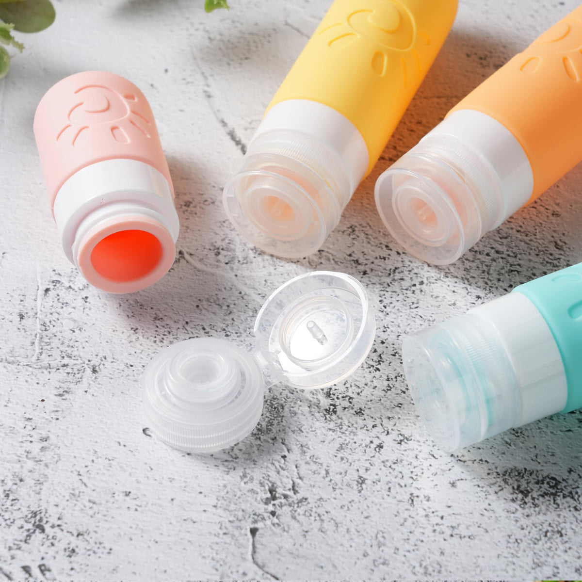 Zafit silicone travel bottles showing leak-proof design