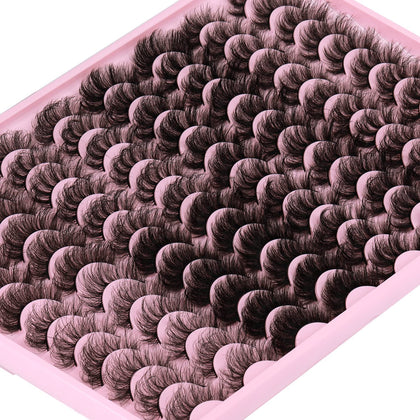 zanlufly 48 pairs mink lashes front view with mixed styles