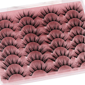 zanlufly false eyelashes 14 pairs in cute pink packaging