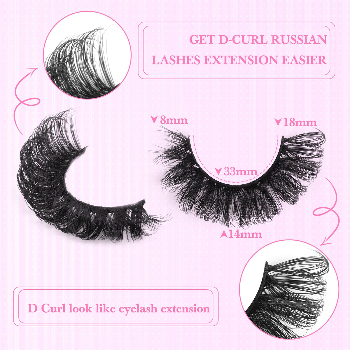 zanlufly False Eyelashes close-up of D-Curly design
