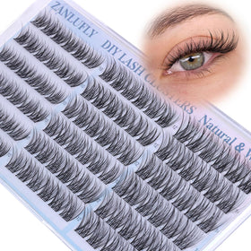 zanlufly Lash Clusters CC-Curly 10-12-14MM front view