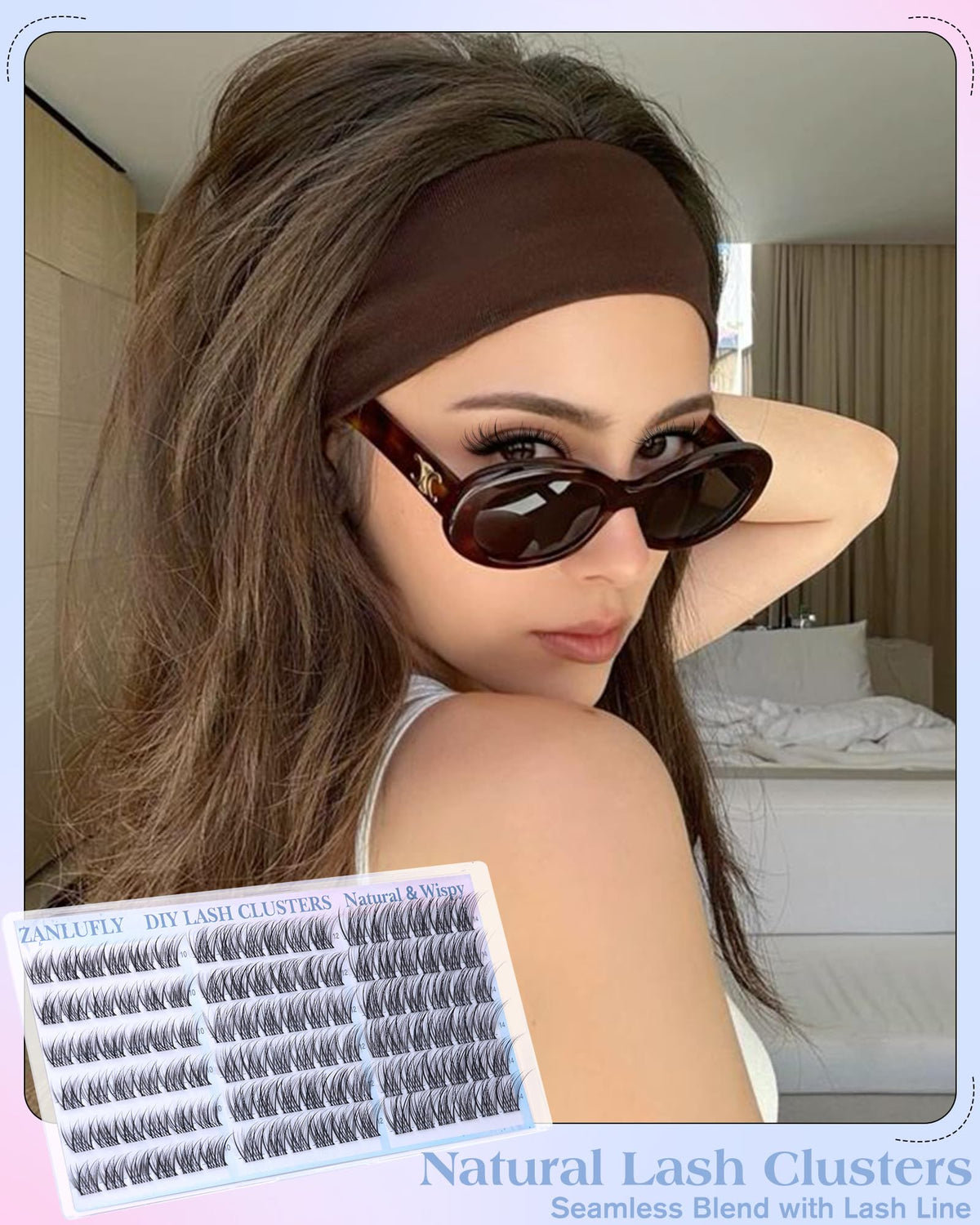 zanlufly Lash Clusters CC-Curly individual lashes display