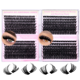 zanlufly Lash Clusters D-Curly Individual Lashes front view