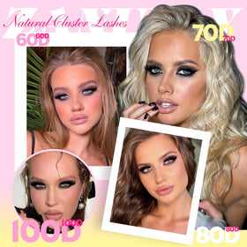 zanlufly Lash Clusters D-Curly Individual Lashes in use