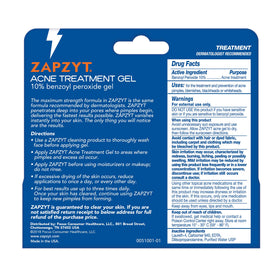 Zapzyt Acne Gel tube with cap off