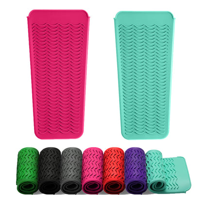 ZAXOP Heat Resistant Silicone Mat Pouch in mint green and hot pink front view