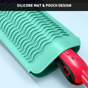 ZAXOP Heat Resistant Silicone Mat Pouch with flat iron placed on it