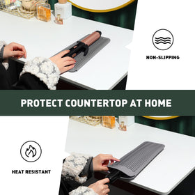 ZAXOP Heat Resistant Silicone Mat Pouch with hair tools stored inside