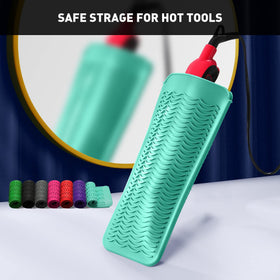 ZAXOP silicone mat pouch showcasing secure fit for flat irons and curling wands