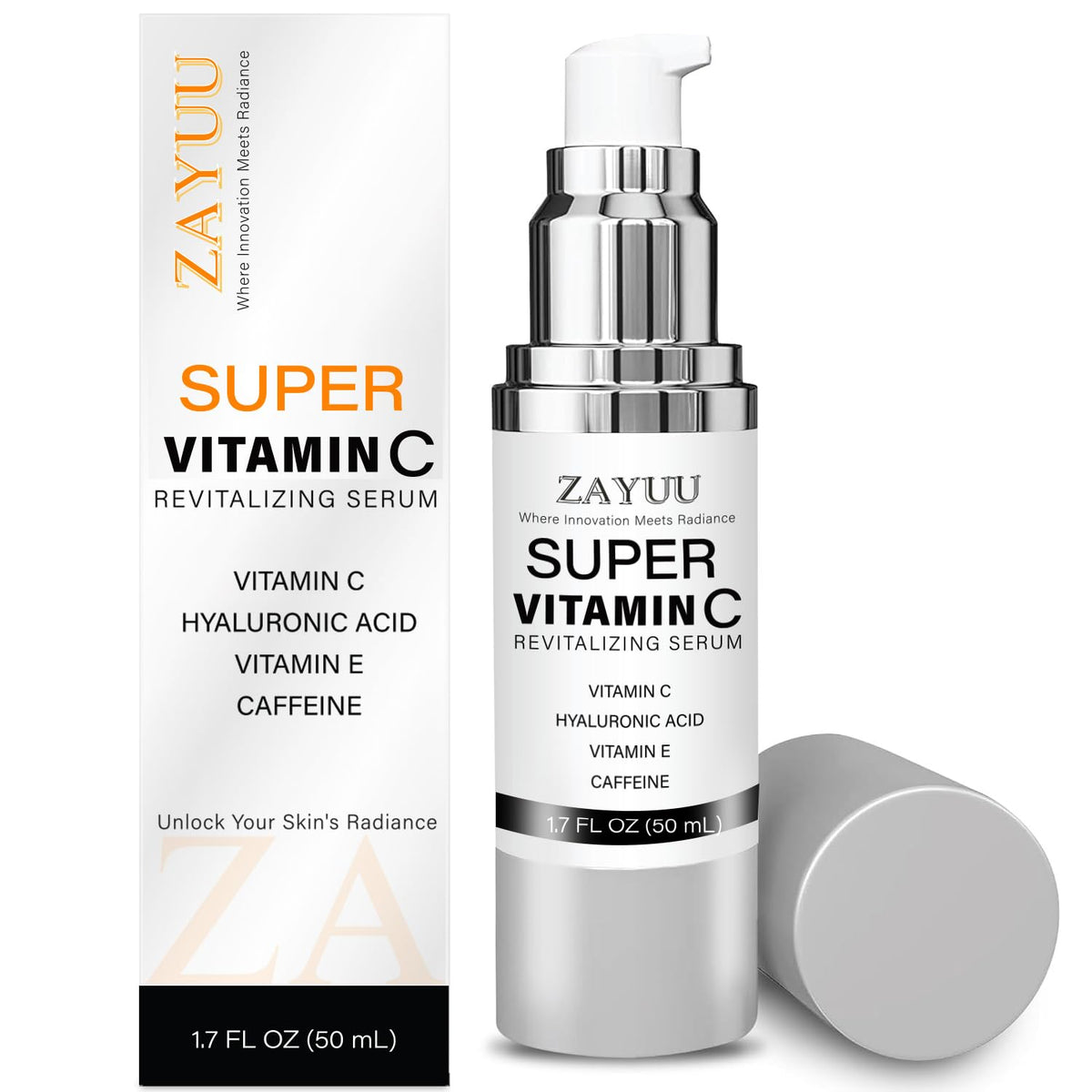 ZAYUU Super Vitamin C Face Serum 1.7oz front view