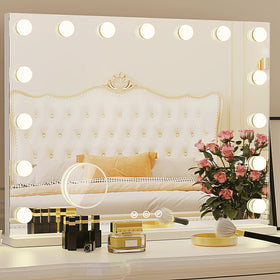 ZazaFi Hollywood Vanity Mirror front view with lights
