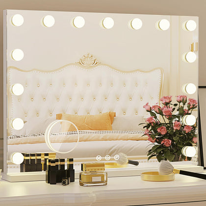 ZazaFi Hollywood Vanity Mirror front view with lights