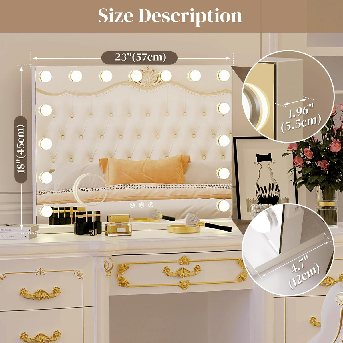 ZazaFi Hollywood Vanity Mirror in a lifestyle setting