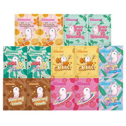 ZealSea Face Mask Set 14 Pack front view with packaging