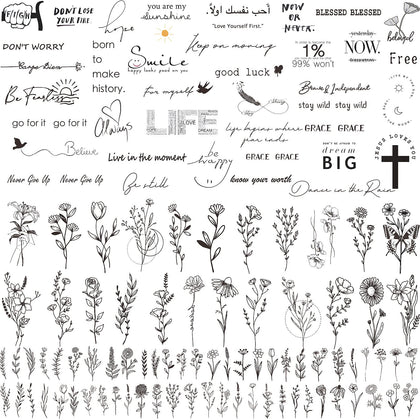 Zeecdatoo 160+ PCS temporary tattoos set front view