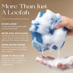Zeefpod African Net Sponge in use during shower