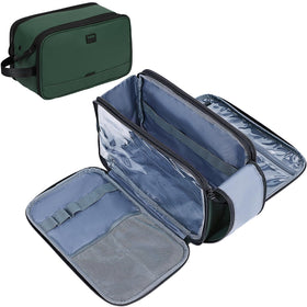 ZEEMO Extra Large Toiletry Bag front view with dual compartments